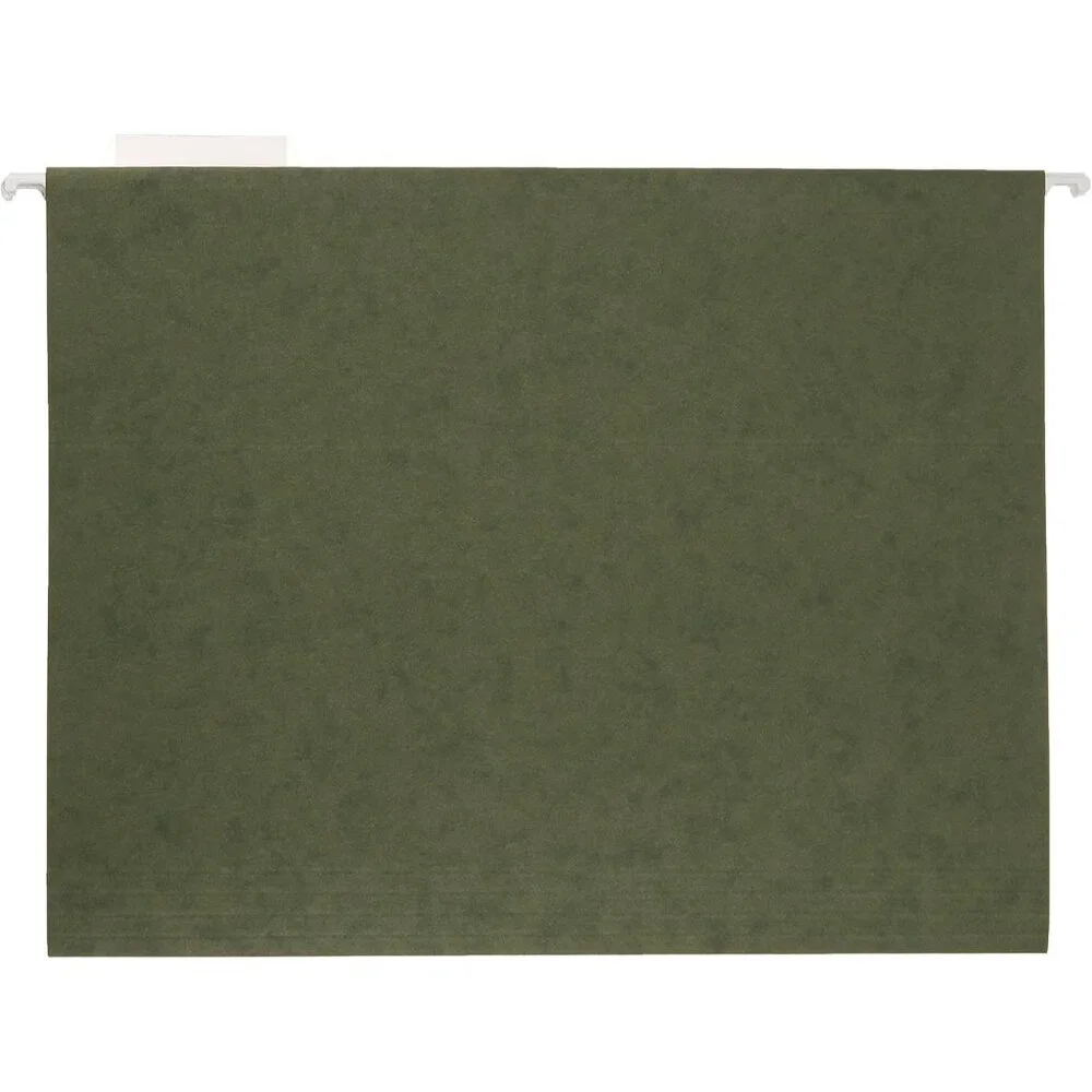 Basic Hanging File Folders Letter Size 1/5 Cut Tab Standard Green 25ct NEW